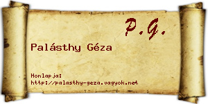 Palásthy Géza névjegykártya